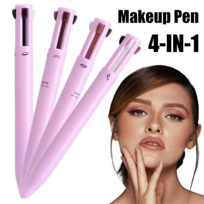 4-in-1 Waterproof Makeup Pen – Multi-Functional Beauty Tool for Eyeliner, Brows, Lip Liner, and Highlighter