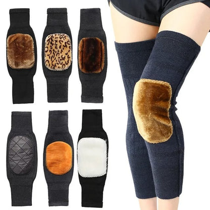 2 Pcs Warm Wool Knee Pads Super Elastic Knees Sleeves Support Protector