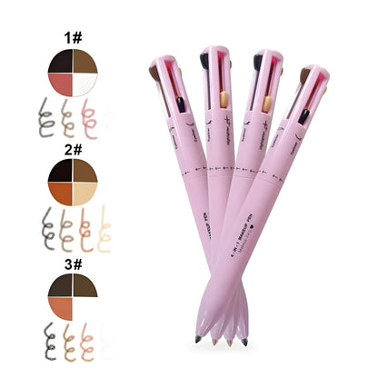 4-in-1 Waterproof Makeup Pen – Multi-Functional Beauty Tool for Eyeliner, Brows, Lip Liner, and Highlighter