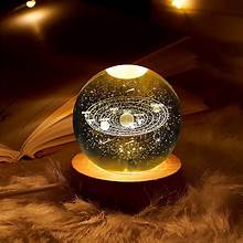 3d Galaxy Space Crystal Ball Night Light